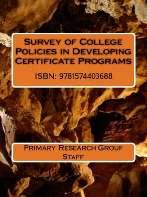 cover image of Survey of College Policies in Developing Certificate Programs